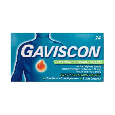 GAVISCON CHEWABLE TABLETS PEPPERMINT (24)