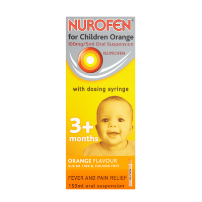 NUROFEN FOR CHILDREN 100MG/5ML IBUPROFEN 3M+ ORANGE