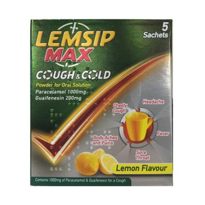 LEMSIP MAX COUGH & COLD SACHETS 1000MG/200MG (5)