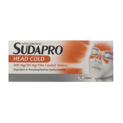 SUDAPRO HEADCOLD TABLETS 200MG/30MG (12)