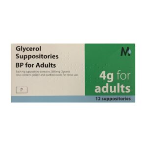 GLYCEROL SUPPOSITORIES BP FOR ADULTS 4G (12)