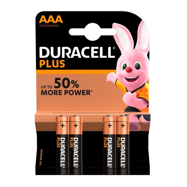 Duracell Plus AAA Batteries (4)